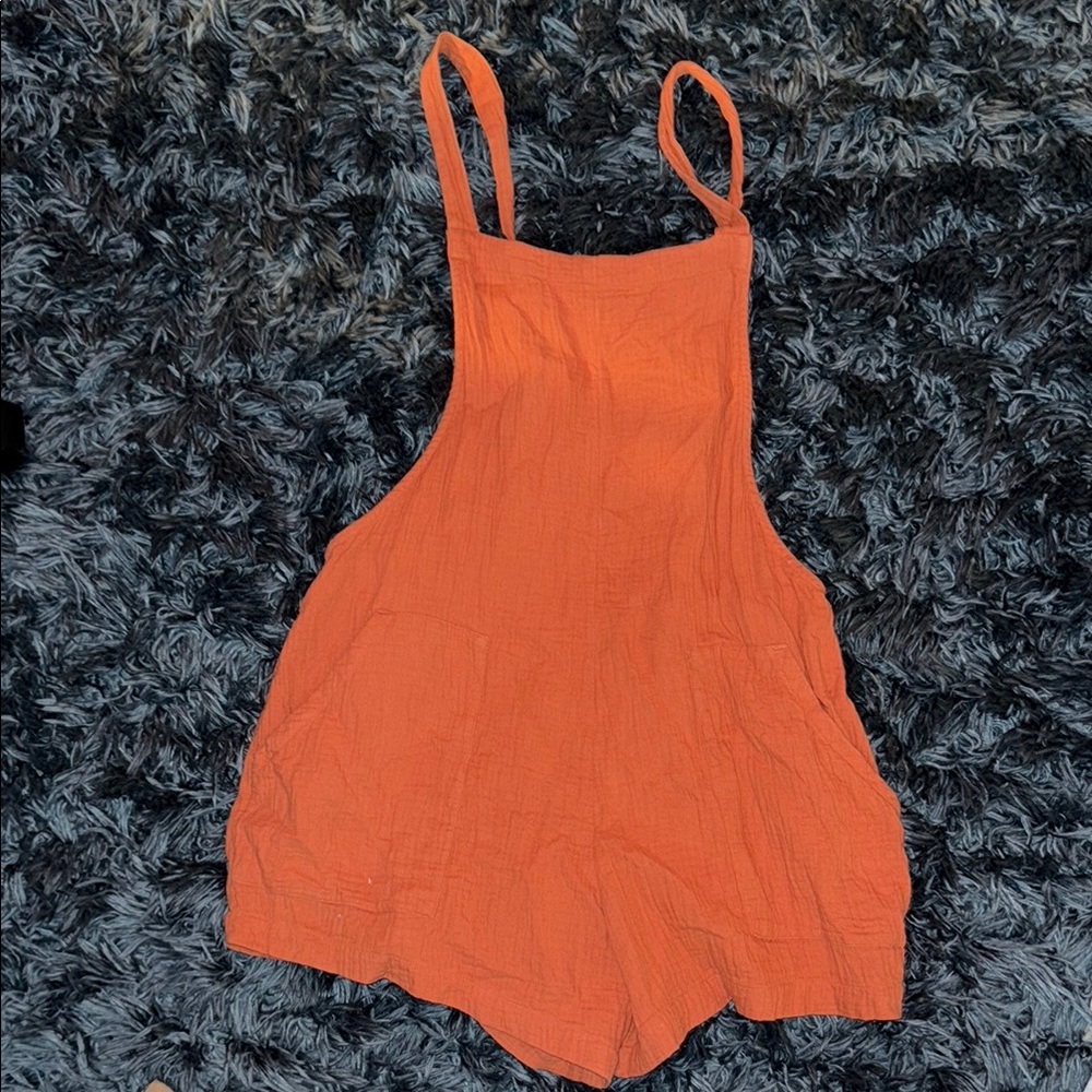 Vibrant Orange Romper with Straps